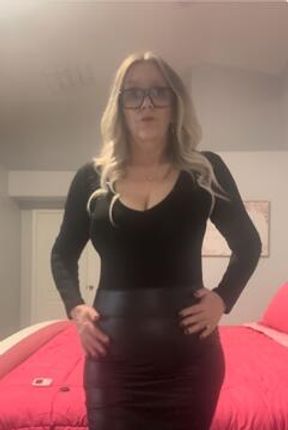 Mommy Leather Skirt Tease