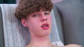 Hot college frat boy drenches himself in cum