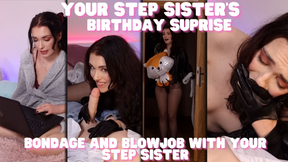 Bondage Blowjob with Little StepSis