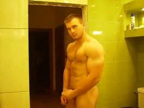 Muscular Russian Hunk Strips and Plays