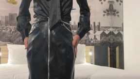 leather mistress doms hooded slave part 1