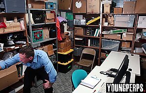 Straight caucasian perp detained and ass fucked hard