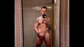 gym'_s restroom jerk off.