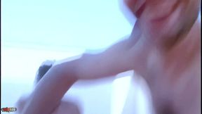 shania - skinny ebony babe gets rough interracial fuck and facial on rooftop