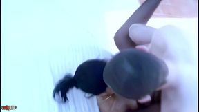 shania - skinny ebony babe gets rough interracial fuck and facial on rooftop