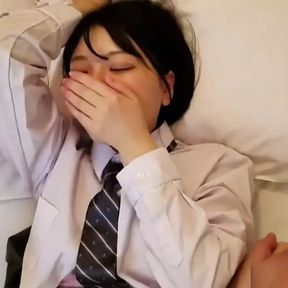 Extremely shy Japanese college girls gets fucked and creampied