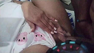 my wife got fucked by my best friend in her favorite pajama and then was my turn to creampie her