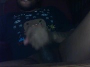 BBC Stroke with Super Cum Shot while watch some good Porn