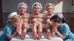 Nurses Lick Elderly Feet in Asylum - Grannies Having Intense Orgasms