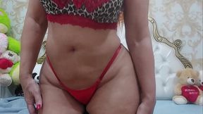 Sensual dance in lingerie and getting naked and masturbating with anal dido