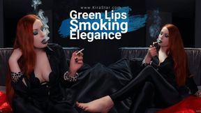 4K Green Lips Smoking Elegance