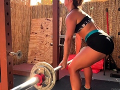 Lewd brunette ashley storm jerks big cock outdoor