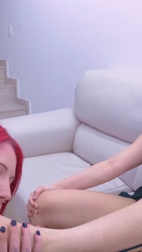 Redhead Getting Dominated by Rookie Dominatrix