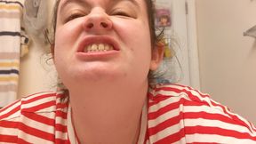 Checking out my tongue and my teeth