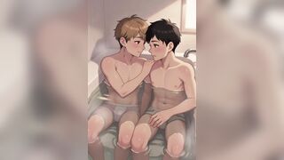 Dois jovens amigos estudando