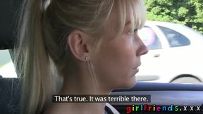 Girlfriends Fit babes eat pussy on back seat of a car