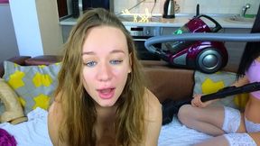 vacuum cleaner masturbation from two hottie