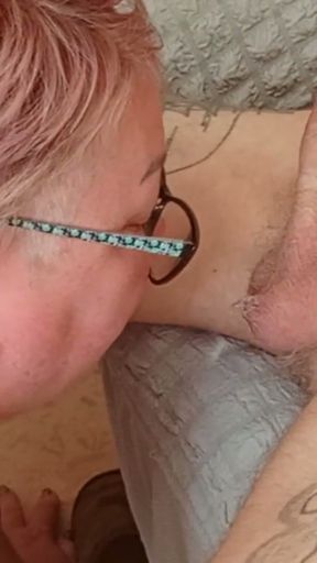 Stepmom makes my cock hard and makes me ejaculate while giving a blowjob   Clip 2
