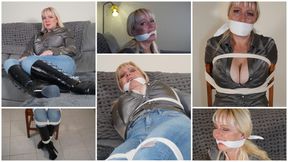 Intruder Break In Gagged And Bound Classic Bondage Damsel....