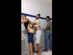 Public Restroom Hookup Caught on Webcam