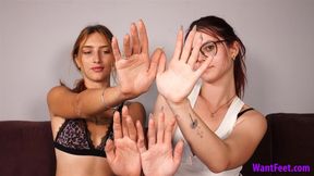 Goddesses Compare Hand Sizes - 4K MP4