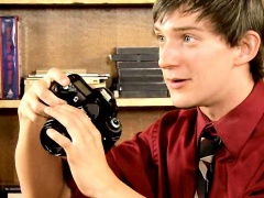 Geeky twink bond with photography teacher and submit into