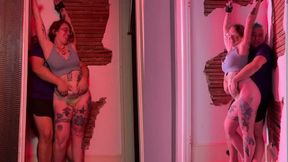 Babz0nther0x Standing Restrained in the Corner and Tickled to Hysterics