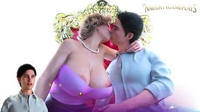 Stepmom with huge boobs kisses lucky stepson in hot 3D scene