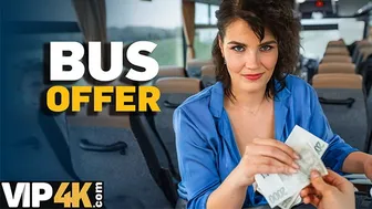 Big titted brunette fucks a stranger on the bus in public