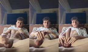 cute fit big cock curly brunette selfsuck bate