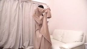 Hot Asian teen in tight white dress