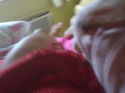 I woke up with my giant cock very hard in my panties