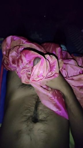 Satin Silk Handjob Porn - Cum on Pink Shaded Satin Silky Salwar of Neighbour (1)