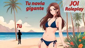 Giantess anime dame makes a man's feet her plaything