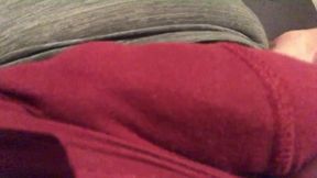 I take my stiff cock out of my boxers...