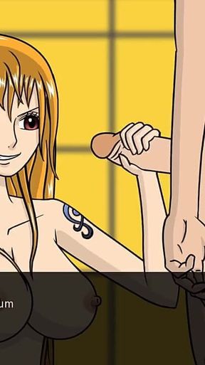One Slice of Lust (one Piece) V1.6 Part 4 Nami Gives Rubber Handjob