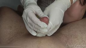 diosa latina te ensena a masturbarte con guantes y correrte duro