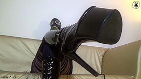 Lady Alice In Gas Mask Boot And Ass Worship