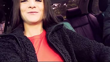 Super Risky &amp_ Naughty Car Sex: Hot Brunette Babe