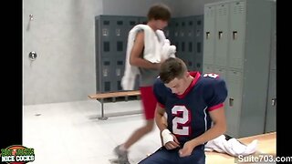 Horny gay jocks 69ing in locker room