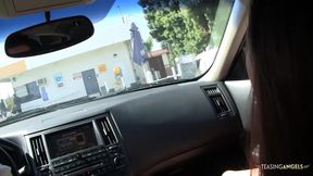 The boyfriend has no idea his girl Talia Palmer is cheating inside the glory hole