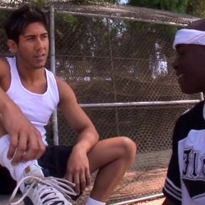 Sexy Latino muscle fucked by XXL black cock