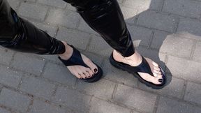 public crossdressing in latex leggings