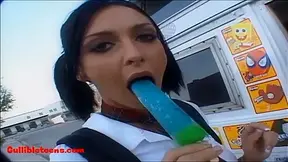 icecream truck blond short haired teen 18+ fucked and eats cumcandy