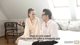DADDY4K. Blonde lured into morning encounter with BFs excited daddy
