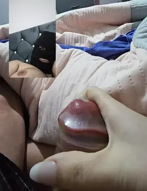 Son's MILF girlfriend deep throats his 9-inch cock on cam