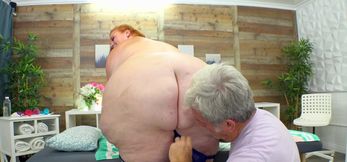 Redheaded BBW Julie Ginger Gets Massaged