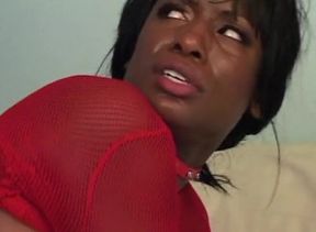 Busty nubian babe gets plowed in her both holes
