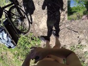 Tobi Nude Bike 01 - Naked ride and strolling near Autobahn POV
