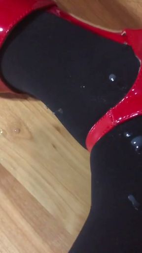 Red Fetish Masturbation in High Heels   Clip 1